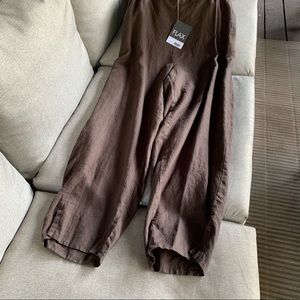 Flax Brown Linen Pants